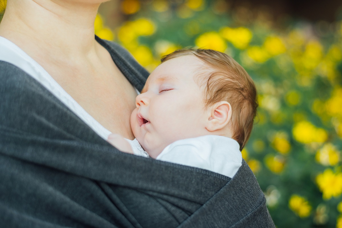 Wrap Sling Cinza 100% Algodão - Bapa Baby